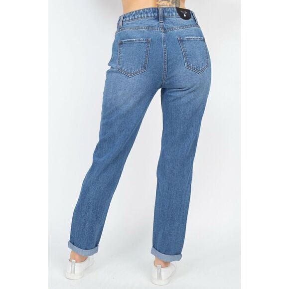 Distressed Ripped Knee boyfriend Jeans - Picture 4 of 11